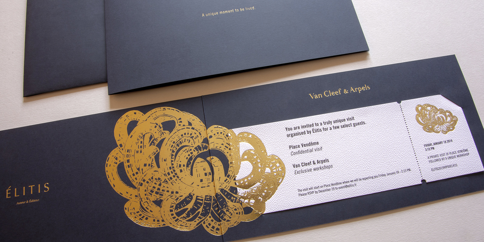 invitation luxe gold hot stamping fedrigoni