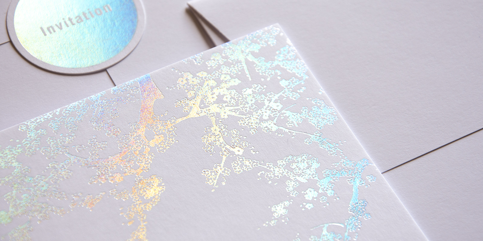 invitation holographic hot stamping paris deco off